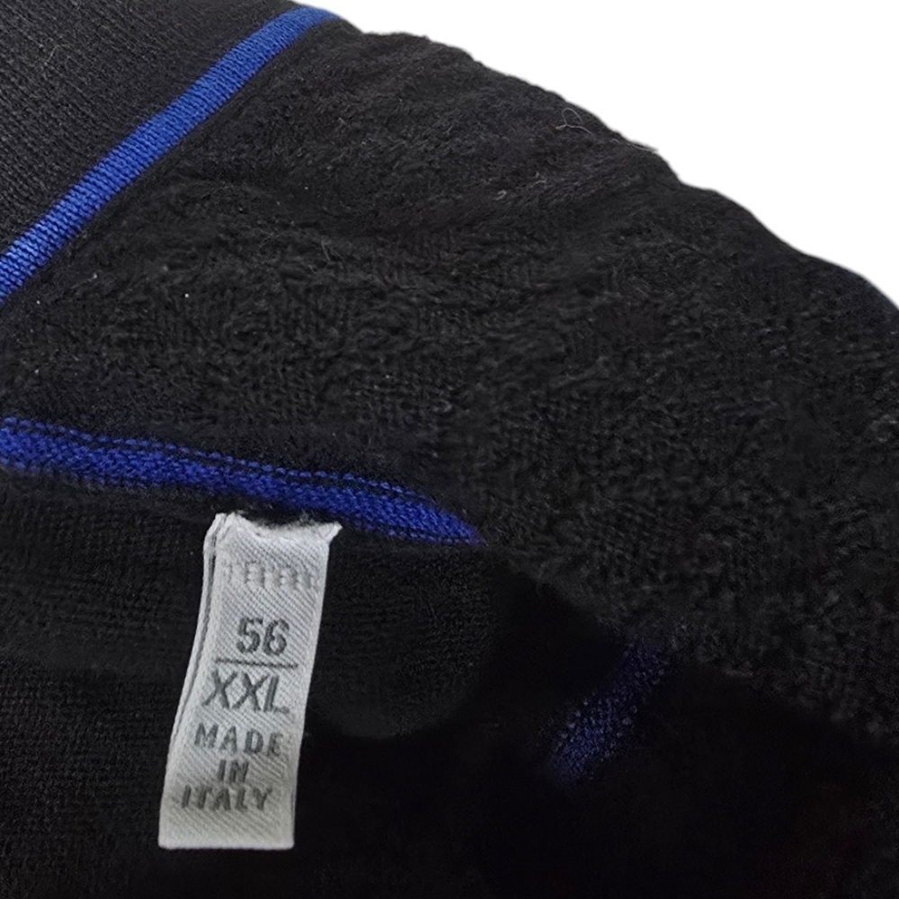 Stefano Ricci Black Blue Trim Knit Polo V Neck Mens Shirt 56 XXL Italy - Picture 6 of 7